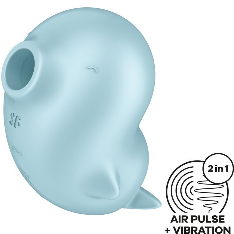 SATISFYER - SASSY SEAL STIMULATOR & VIBRATOR BLUE - My naughty haven #