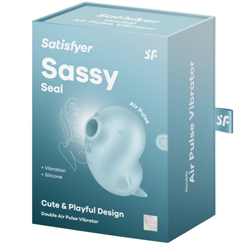 SATISFYER - SASSY SEAL STIMULATOR & VIBRATOR BLUE - My naughty haven #