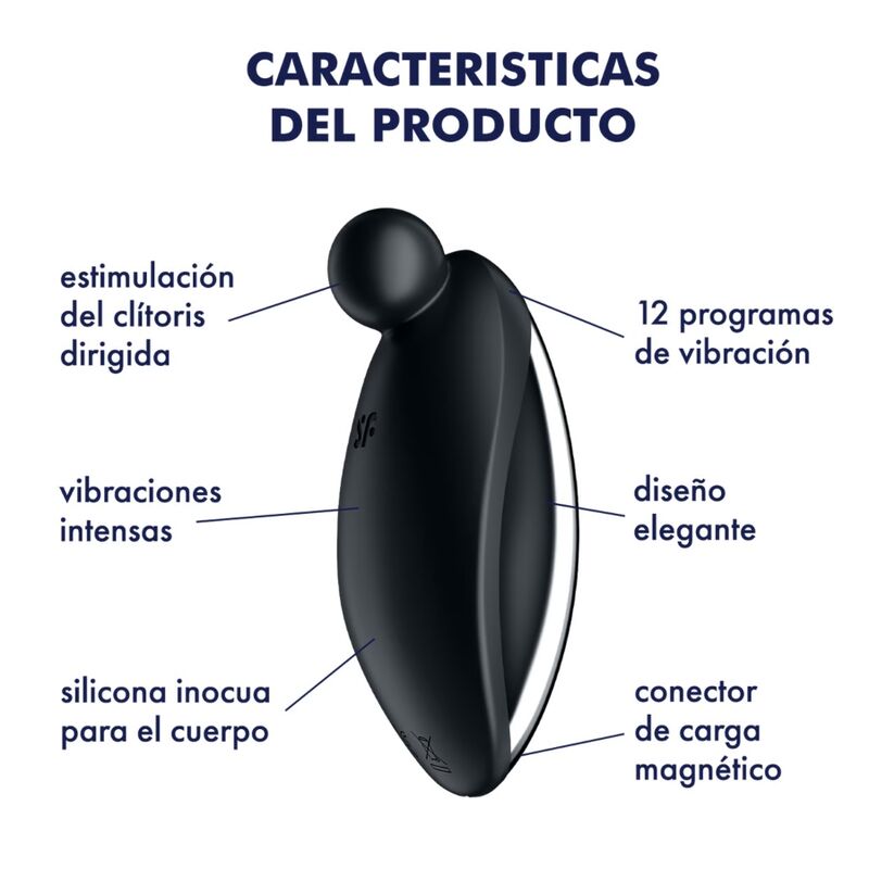 SATISFYER - SPOT ON 2 LAY-ON VIBRATOR BLACK - My naughty haven #