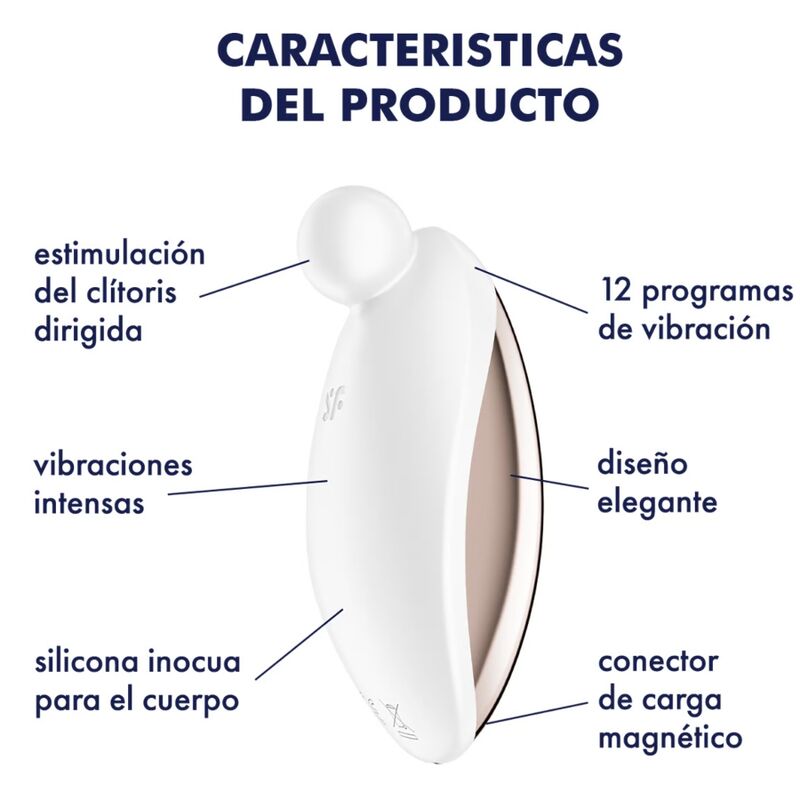 SATISFYER - SPOT ON 2 LAY-ON VIBRATOR WHITE - My naughty haven #