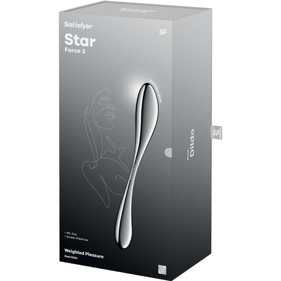 SATISFYER - STAR FORCE 3 STAINLESS STEEL DOUBLE-ENDED DILDO - My naughty haven #