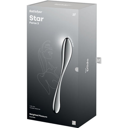 SATISFYER - STAR FORCE 3 STAINLESS STEEL DOUBLE-ENDED DILDO - My naughty haven #