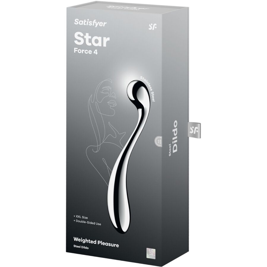 SATISFYER - STAR FORCE 4 STAINLESS STEEL DOUBLE-ENDED DILDO - My naughty haven #
