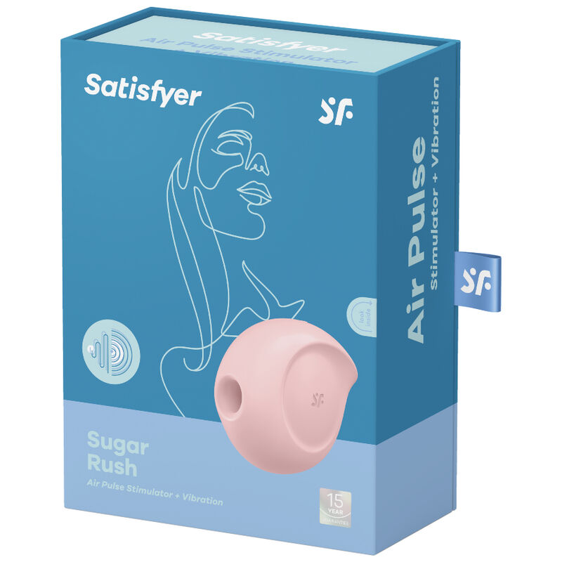 SATISFYER - SUGAR RUSH AIR PULSE STIMULATOR & VIBRATOR PINK - My naughty haven #