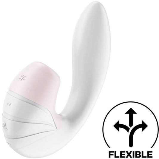 SATISFYER - SUPERNOVA AIR PULSE STIMULATOR & VIBRATION WHITE - My naughty haven #