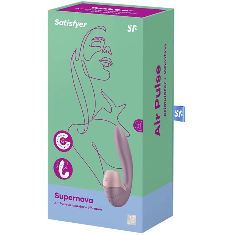 SATISFYER - SUPERNOVA AIR PULSE STIMULATOR & VIBRATION WHITE - My naughty haven #