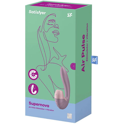 SATISFYER - SUPERNOVA AIR PULSE STIMULATOR & VIBRATION WHITE - My naughty haven #
