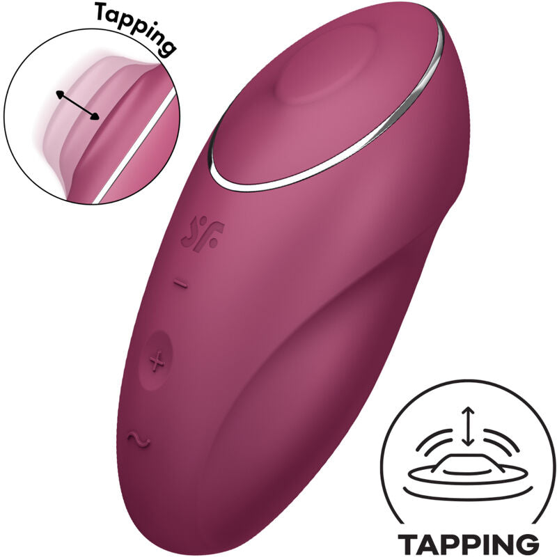 SATISFYER - TAP & CLIMAX 1 LAY-ON VIBRATOR RED - My naughty haven #