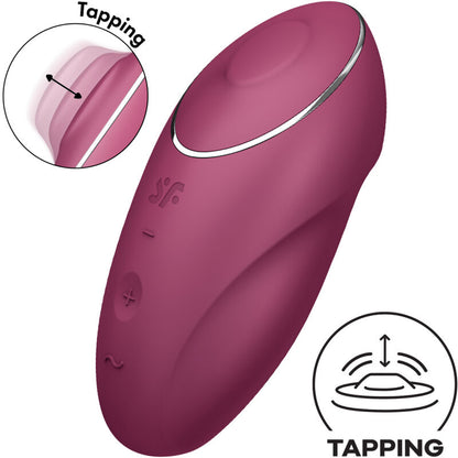 SATISFYER - TAP & CLIMAX 1 LAY-ON VIBRATOR RED - My naughty haven #
