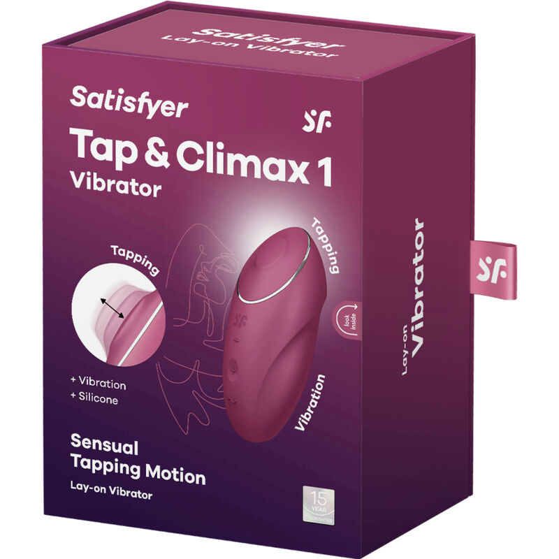 SATISFYER - TAP & CLIMAX 1 LAY-ON VIBRATOR RED - My naughty haven #
