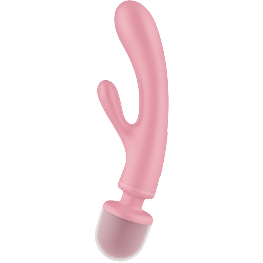 SATISFYER - TRIPLE LOVER RABBIT VIBRATOR MASSAGER PINK - My naughty haven #