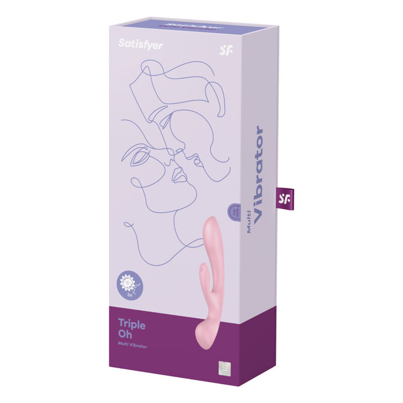 SATISFYER - TRIPLE OH HYBRID VIBRATION PINK - My naughty haven #