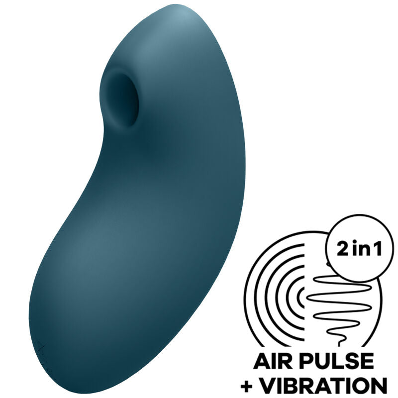 SATISFYER - VULVA LOVER 2 AIR PULSE STIMULATOR & VIBRATOR BLUE - My naughty haven #