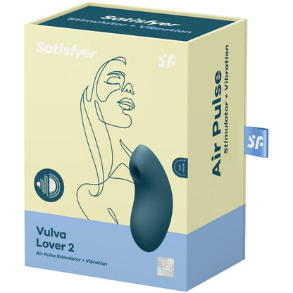 SATISFYER - VULVA LOVER 2 AIR PULSE STIMULATOR & VIBRATOR BLUE - My naughty haven #