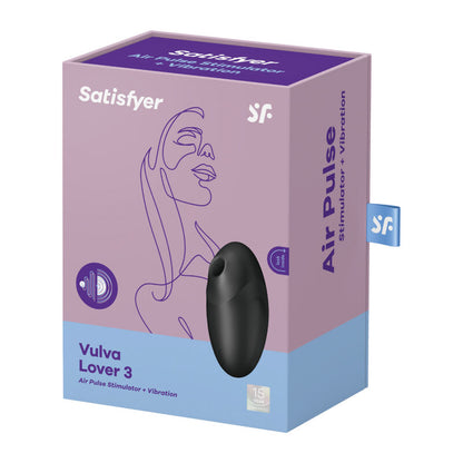 SATISFYER - VULVA LOVER 3 AIR PULSE STIMULATOR & VIBRATOR BLACK - My naughty haven #
