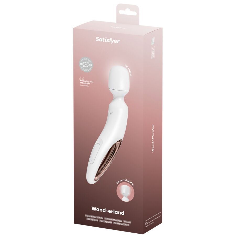 SATISFYER - WAND ERLAND VIBRATING MASSAGER WHITE - My naughty haven #