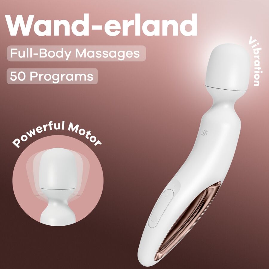 SATISFYER - WAND ERLAND VIBRATING MASSAGER WHITE - My naughty haven #