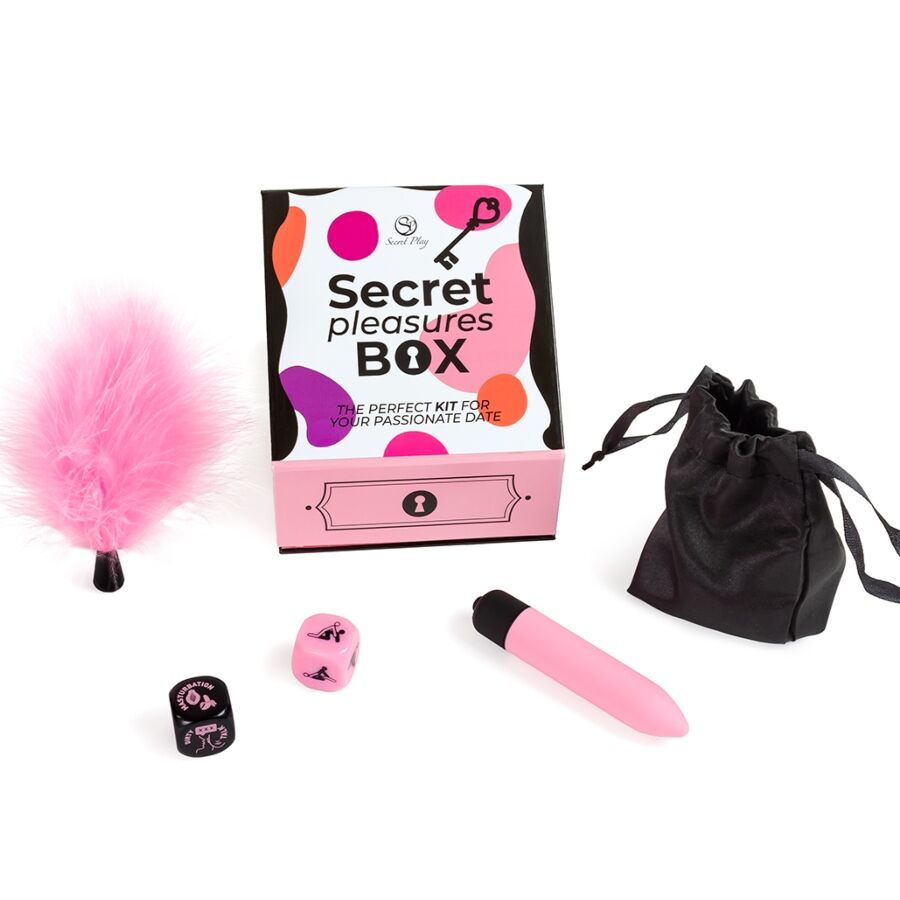 SECRET PLAY - PLEASURES BOX FOR COUPLES: DICE + VIBRATING BULLET + FEATHER PEN - My naughty haven #
