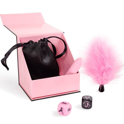 SECRET PLAY - PLEASURES BOX FOR COUPLES: DICE + VIBRATING BULLET + FEATHER PEN - My naughty haven #