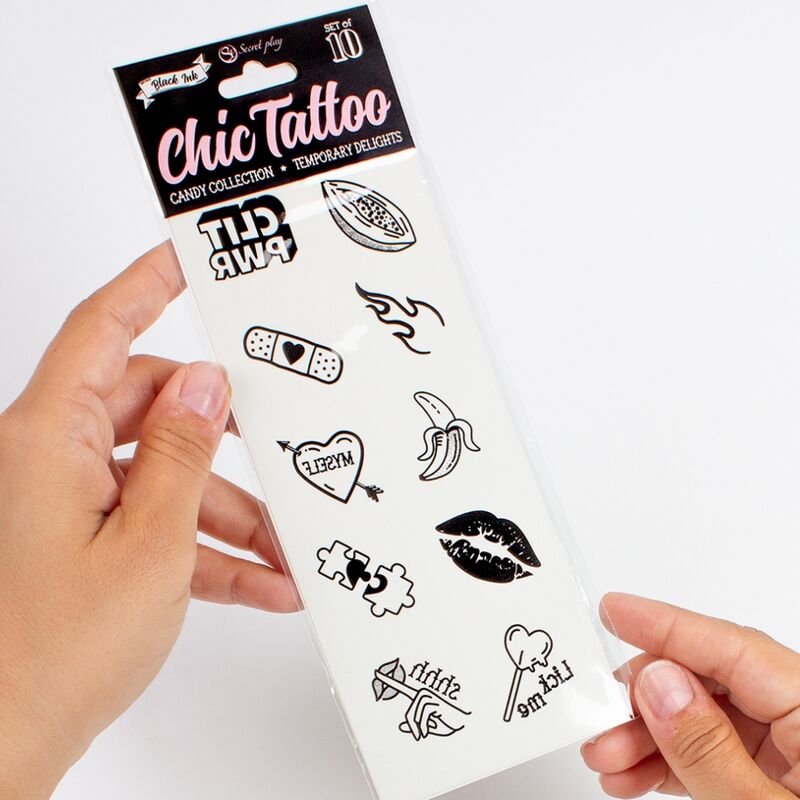 SECRET PLAY - SET OF 10 CANDY COLLECTION TEMPORARY TATTOOS - My naughty haven #