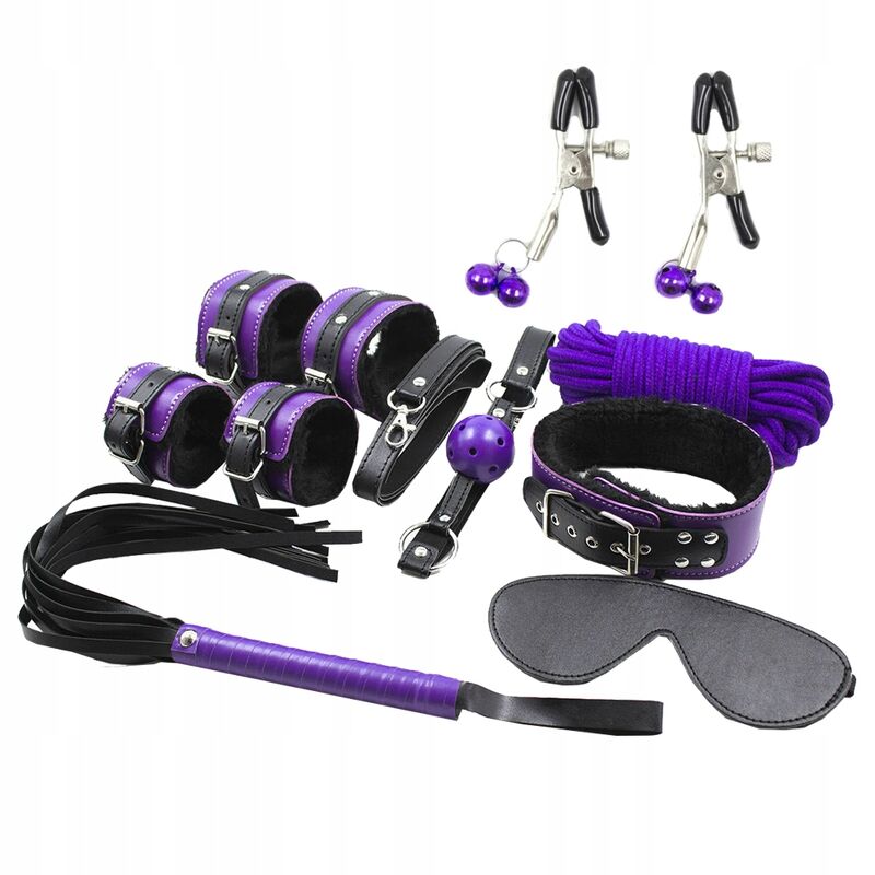 SECRETPLAY - BDSM SET 8PCS PURBLE /BLACK - My naughty haven #