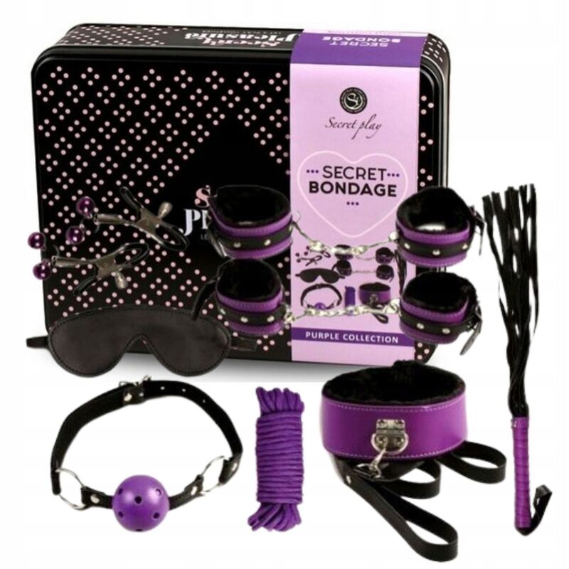 SECRETPLAY - BDSM SET 8PCS PURBLE /BLACK - My naughty haven #