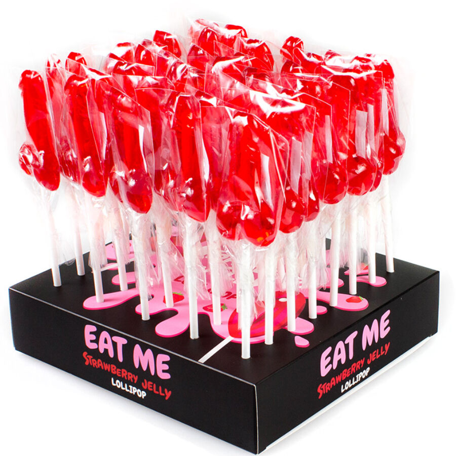 SECRETPLAY - DISPLAY ASSORTMENT PENIS LOLLIPOPS STRAWBERRY 40 UNITS - My naughty haven #