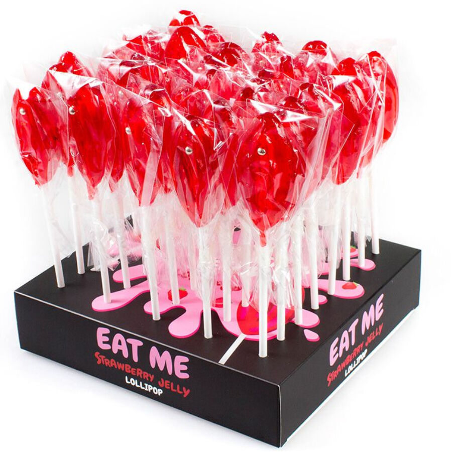 SECRETPLAY - DISPLAY ASSORTMENT VAGINA LOLLIPOPS STRAWBERRY 40 UNITS - My naughty haven #