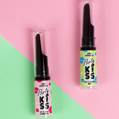 SECRETPLAY - FLIRTY KISS GELS WITH ORAL SEX EFFECTS STRAWBERRY & MINT 2 x 8 GR - My naughty haven #