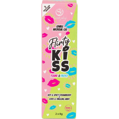 SECRETPLAY - FLIRTY KISS GELS WITH ORAL SEX EFFECTS STRAWBERRY & MINT 2 x 8 GR - My naughty haven #