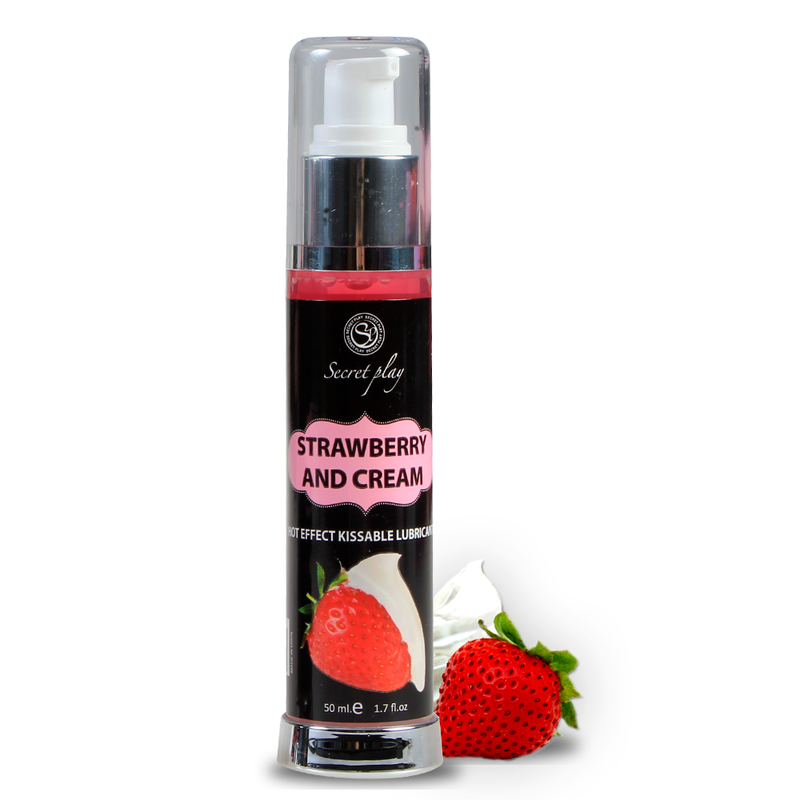 SECRETPLAY - LUBRICANT 2-1 HEAT EFFECT STRAWBERRY & CREAM 50 ML - My naughty haven #
