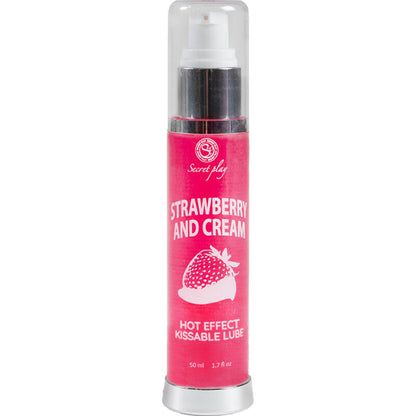 SECRETPLAY - LUBRICANT 2-1 HEAT EFFECT STRAWBERRY & CREAM 50 ML - My naughty haven #