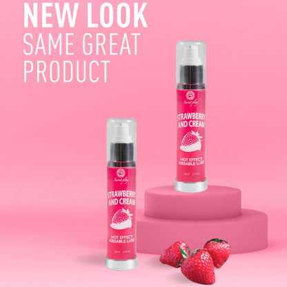 SECRETPLAY - LUBRICANT 2-1 HEAT EFFECT STRAWBERRY & CREAM 50 ML - My naughty haven #