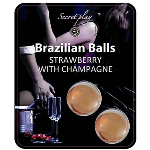 SECRETPLAY - STRAWBERRY AND CHAMPAGNE BRAZILIAN BALLS SET - My naughty haven #