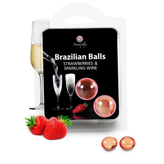 SECRETPLAY - STRAWBERRY AND CHAMPAGNE BRAZILIAN BALLS SET - My naughty haven #
