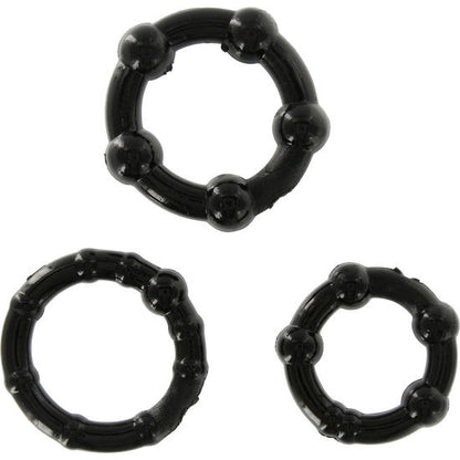 SEVEN CREATIONS - SET OF THREE BLACK PENIS RINGS - My naughty haven #
