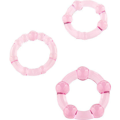 SEVEN CREATIONS - SET OF THREE PINK PENIS RINGS - My naughty haven #
