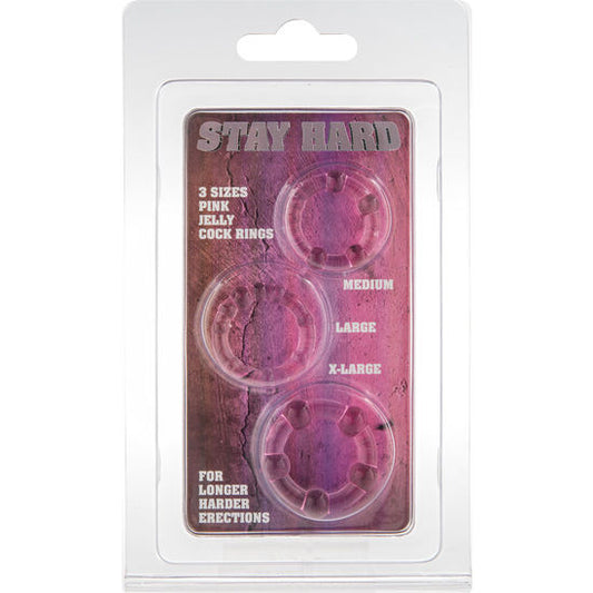 SEVEN CREATIONS - SET OF THREE PINK PENIS RINGS - My naughty haven #