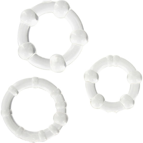 SEVEN CREATIONS - SET OF THREE TRANSPARENT PENIS RINGS - My naughty haven #