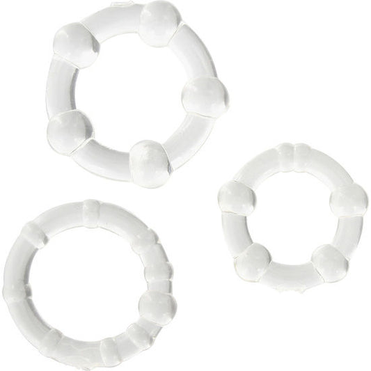 SEVEN CREATIONS - SET OF THREE TRANSPARENT PENIS RINGS - My naughty haven #