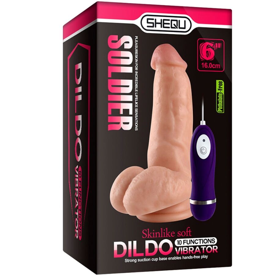 SHEQU - SOLDIER VIBRATOR DILDO WITH REMOTE CONTROL 16 CM - My naughty haven #