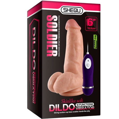 SHEQU - SOLDIER VIBRATOR DILDO WITH REMOTE CONTROL 16 CM - My naughty haven #