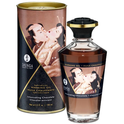 SHUNGA - MASSAGE OIL WITH HEAT EFFECT INTENSE CHOCOLATE FLAVOR 100 ML - My naughty haven #
