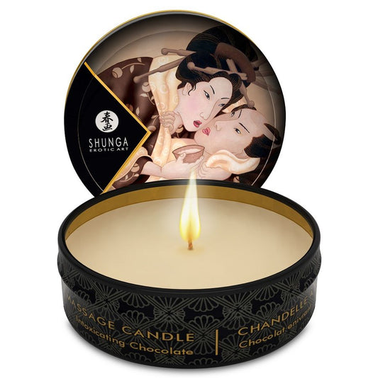 SHUNGA - MINI CARESS BY CANDELIGHT CHOCOLATE MASSAGE CANDLE 30 ML - My naughty haven #