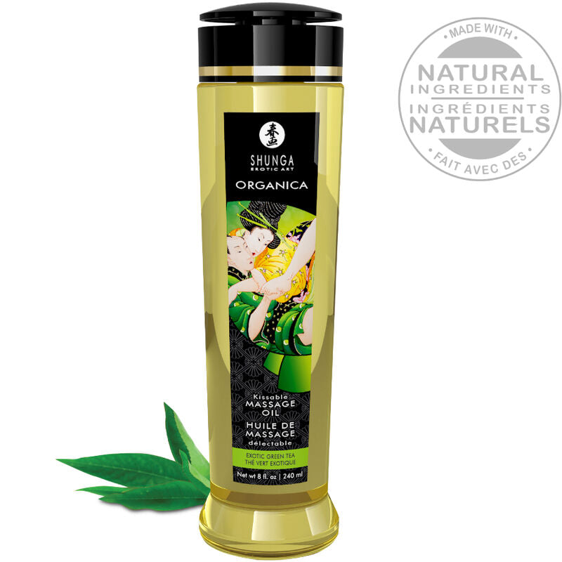 SHUNGA - ORGANIC MASSAGE OIL GREEN TEA 240 ML - My naughty haven #