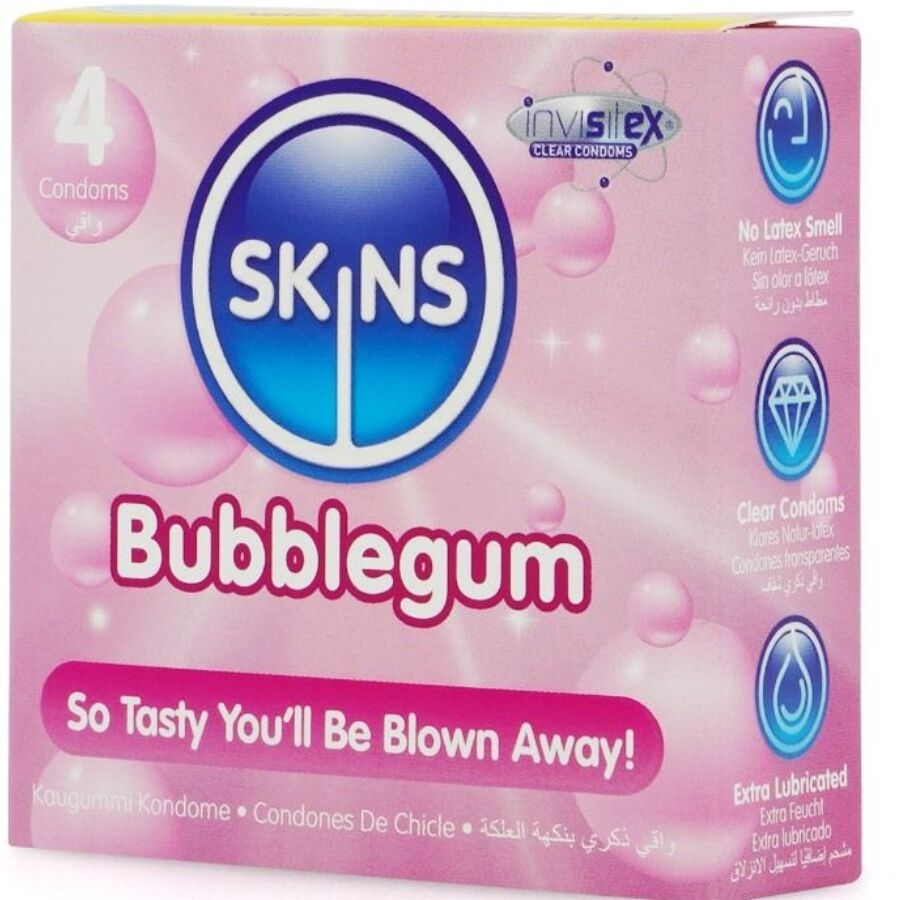 SKINS - BUBBLEGUM PREMIUM CONDOMS PACK 4 - My naughty haven #