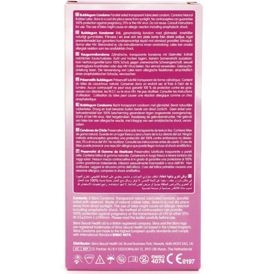 SKINS - BUBBLEGUM PREMIUM CONDOMS PACK 8 - My naughty haven #