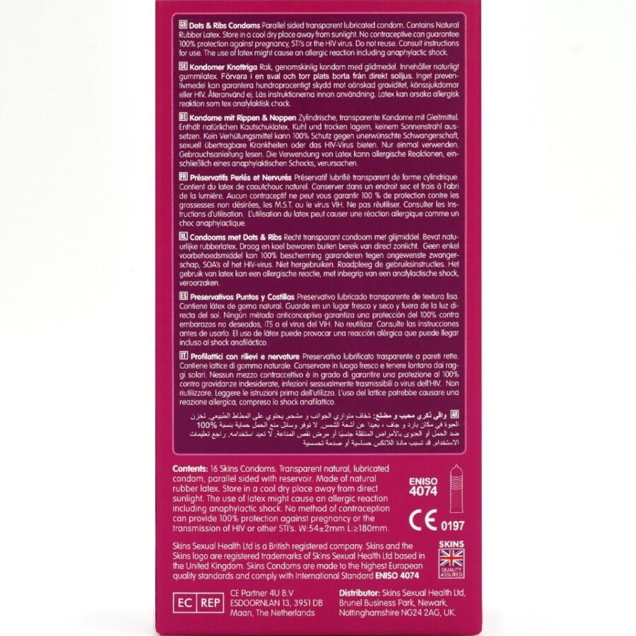SKINS - DOTS & RIBS PREMIUM CONDOMS PACK 16 - My naughty haven #