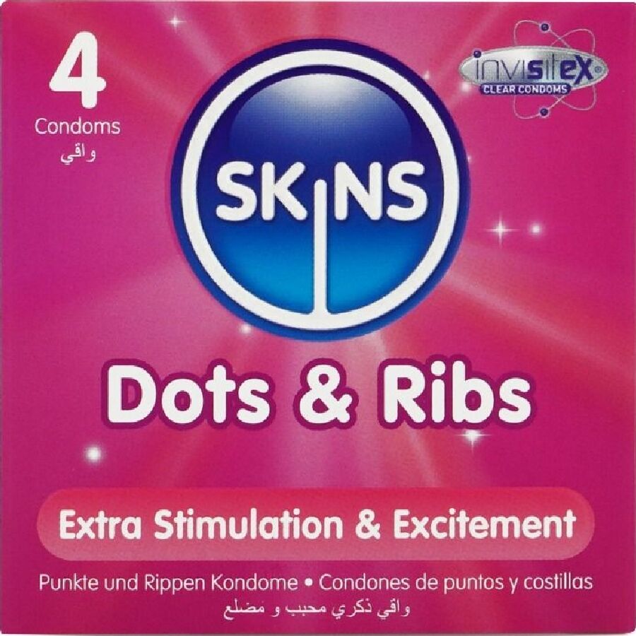 SKINS - DOTS & RIBS PREMIUM CONDOMS PACK 4 - My naughty haven #