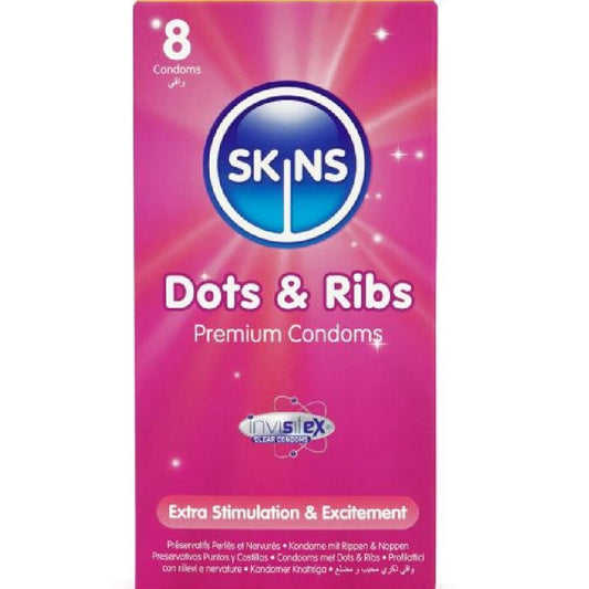 SKINS - DOTS & RIBS PREMIUM CONDOMS PACK 8 - My naughty haven #